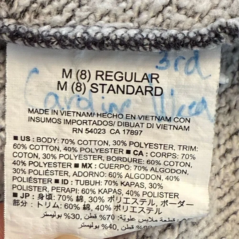 Old Navy Girls French Terry Open Front Dark Gray Cardigan Sweater Medium Size 8